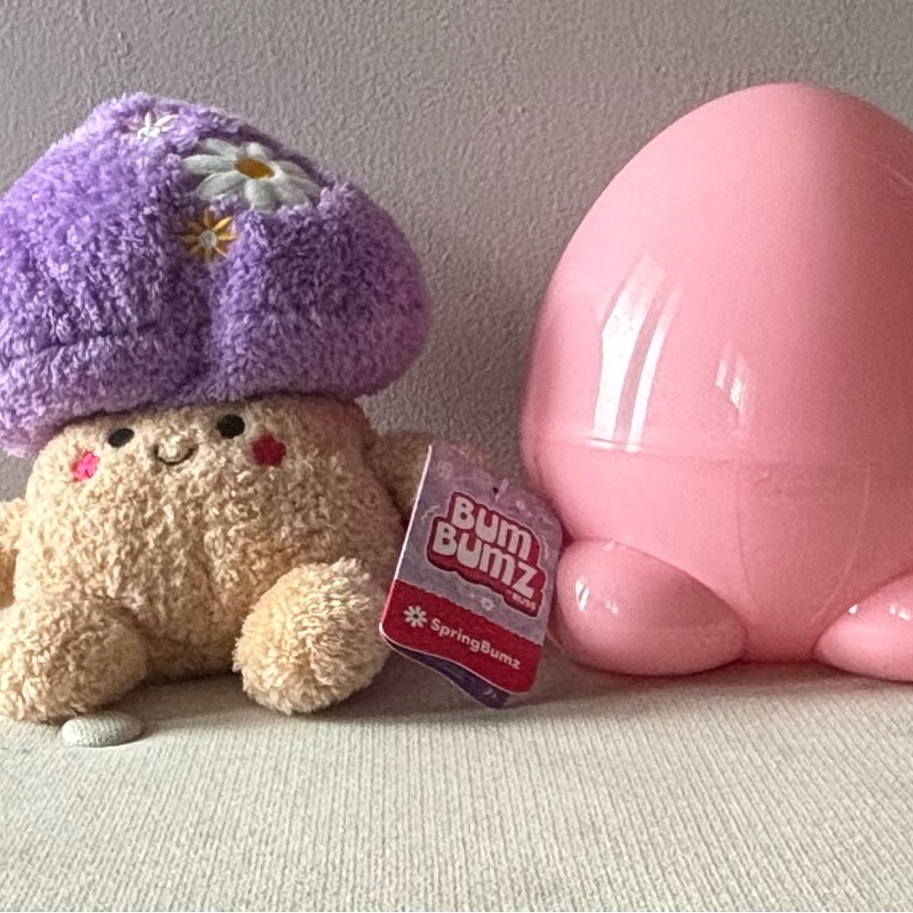 Plush Mushroom Bumbumz - Purple and Tan with Egg Shell